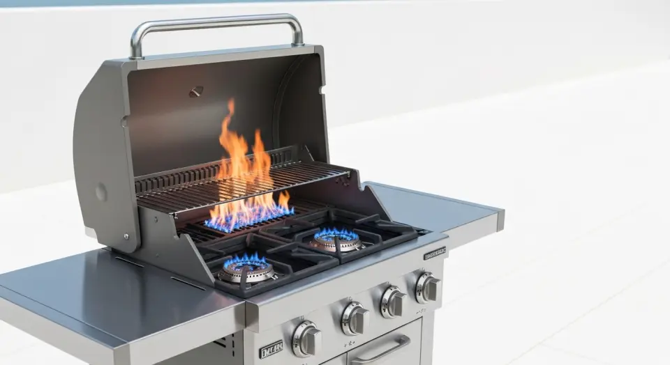 Barbecue a gaz moderne avec bruleurs